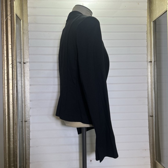 Banana Republic Womens 12 Black Stretch Blazer Jacket 1 Button Career Work Y2K - Picture 2 of 11